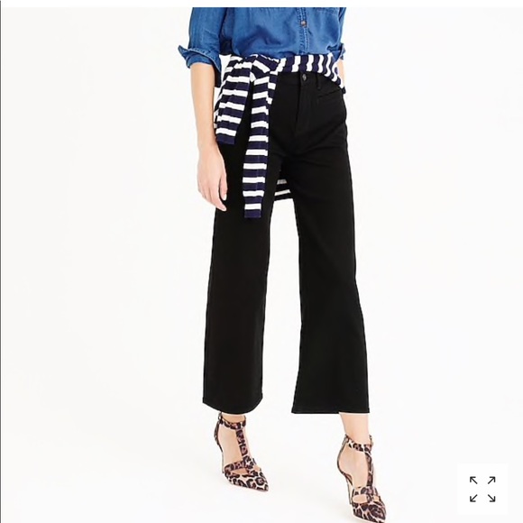 black wide leg denim